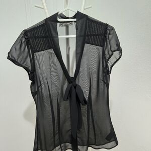 GUESS Black Sheer Blouse